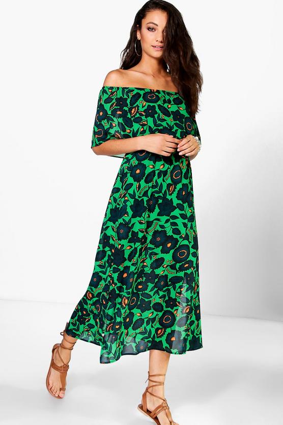 Tall Adrea Double Layer Frill Woven Maxi Dress